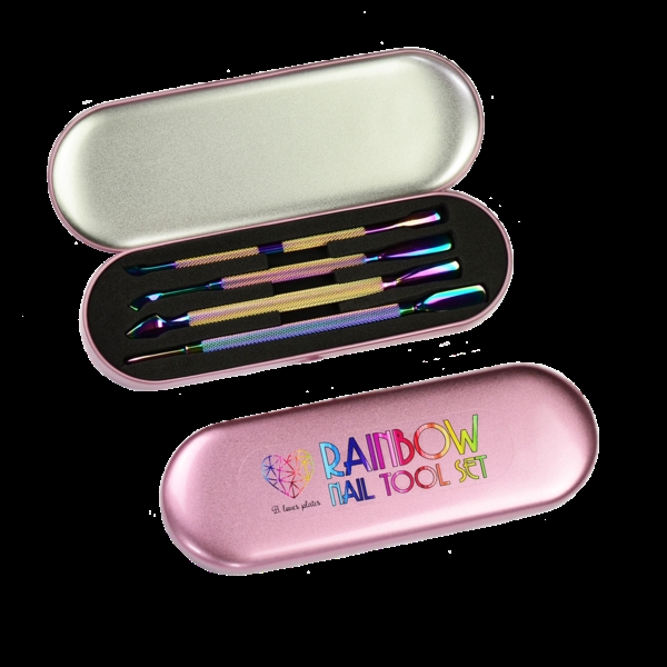 Rainbow Nail Tool Set pink, B. Loves Plates